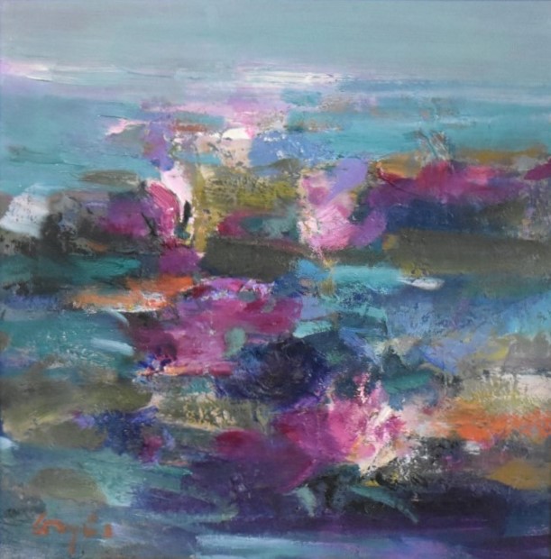 Nuferi, pictură contemporană, Daniela Grapă