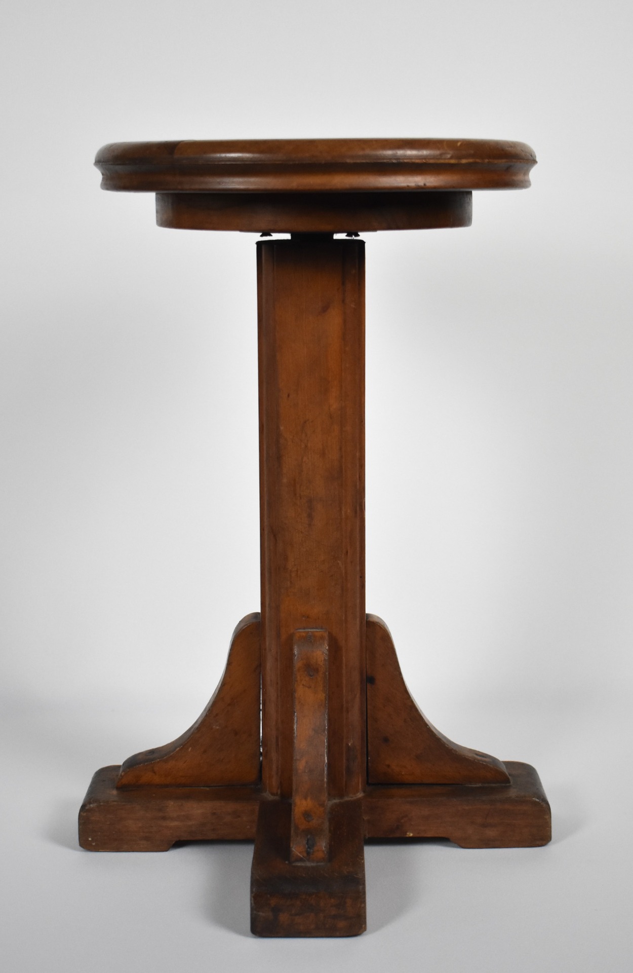 Scaun rotativ din lemn masiv pentru pian, structură clasică Biedermeier