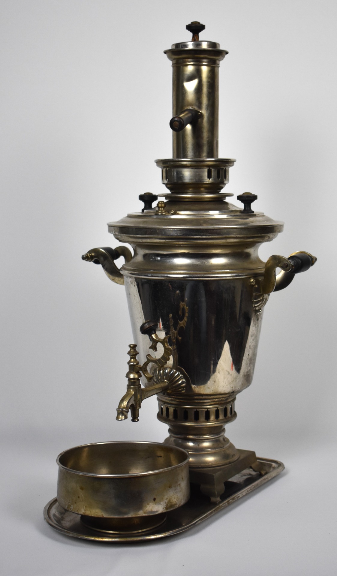Samovar vechi nichelat rusesc, A. Morozov Tula, cca. 1900
